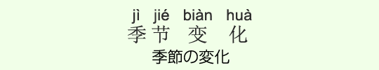 季節の変化 季節の変化