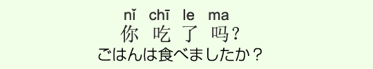 ごはんは食べましたか? ごはんは食べましたか?