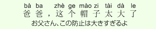お父さん、この帽子は大きすぎるよ お父さん、この帽子は大きすぎるよ