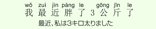 最近、私は3キロ太りました 最近、私は3キロ太りました