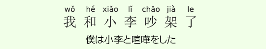 僕は小李と喧嘩をした 僕は小李と喧嘩をした
