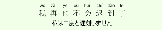 私は二度と遅刻しません 私は二度と遅刻しません