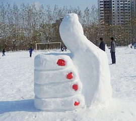 大雪で被害。でも中国の雪だるまはこんなに可愛い！