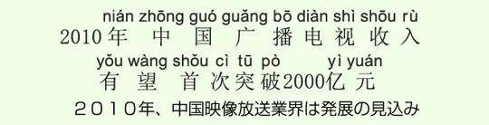 2010年、中国映像放送業界は発展の見込み 2010年、中国映像放送業界は発展の見込み