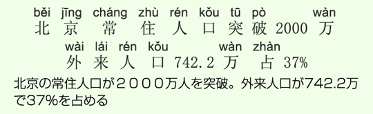 北京の常住人口が2000万人を突破。外来人口が742.2万で37%を占める 北京の常住人口が2000万人を突破。外来人口が742.2万で37%を占める