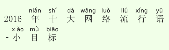 2016年10大ネット流行語‐“小目標” 2016年10大ネット流行語‐“小目標”