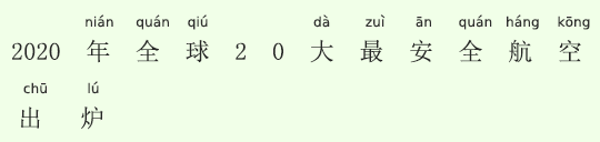「2020年・世界で最も安全な航空会社」発表 「2020年・世界で最も安全な航空会社」発表