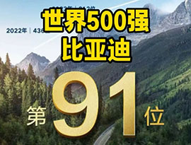 BYDが初の「世界５００強」トップ１００入り、テスラを抜いて９１位に