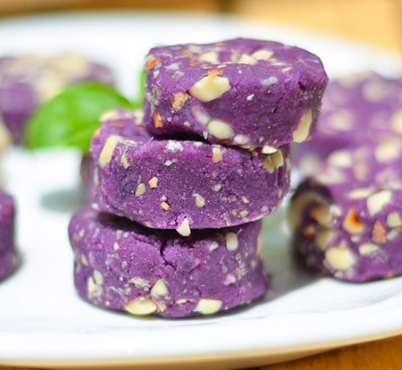 果仁紫薯饼