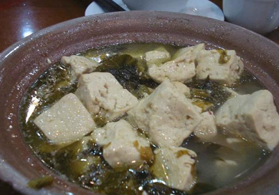 カラシ菜と豆腐スープ